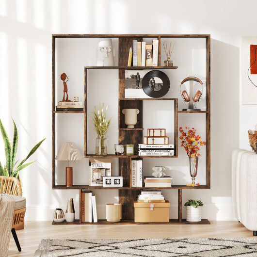 7-Tier Bookshelf  Open Display Shelf Rack for Home Office-White W2B
