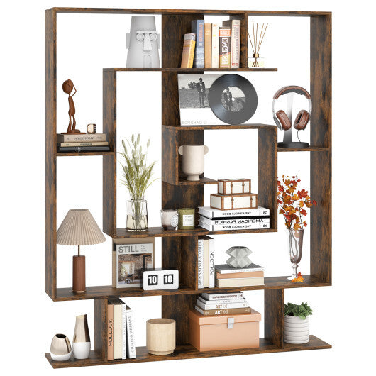 7-Tier Bookshelf  Open Display Shelf Rack for Home Office-White W2B