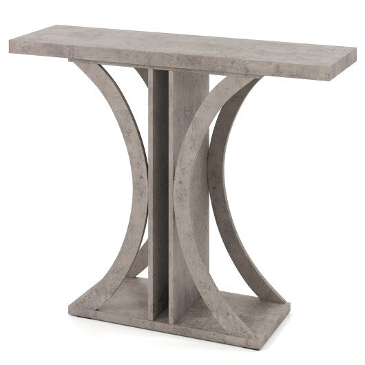 Console Table 39.5 Inch Rectangular Entryway Table with Geometric Frame-Gray W2B