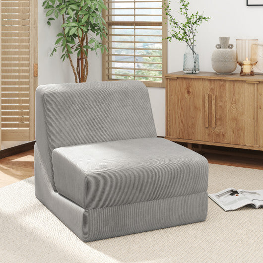 3-in-1 Folding Sofa Bed with Washable Zippered Cover-Gray W2B