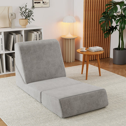 3-in-1 Folding Sofa Bed with Washable Zippered Cover-Gray W2B