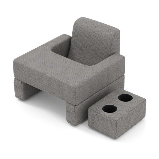 3-Piece Reading Pillow Set Extra Large Lap Desk with Coaster-Gray W2B