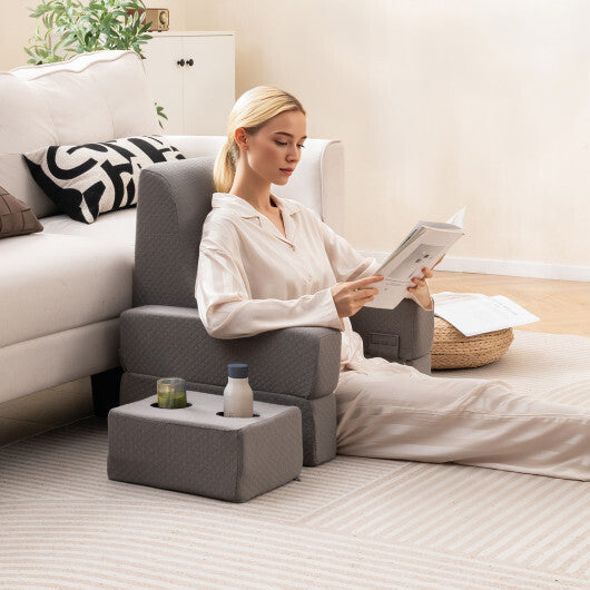 3-Piece Reading Pillow Set Extra Large Lap Desk with Coaster-Gray W2B