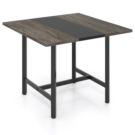 39.5 Inches Square Conference Table Meeting Room Table with Thickened Tabletop-Rustic Brown W2B