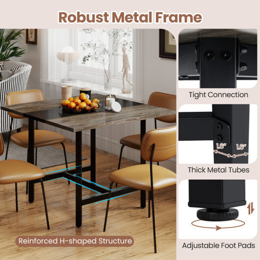39.5 Inches Square Conference Table Meeting Room Table with Thickened Tabletop-Rustic Brown W2B