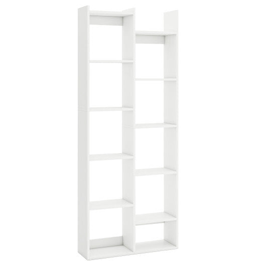 11-Tier Modern Book Organizer Bookcase with Anti-Tipping Kits-Natural W2B