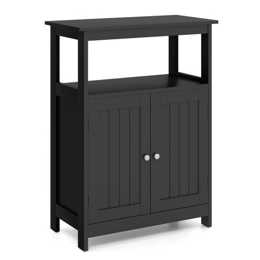 Bathroom Floor Cabinet Freestanding Storage Organizer with Open Compartment-White W2B