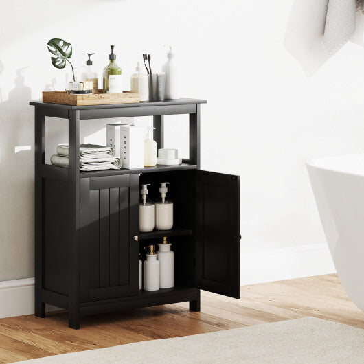 Bathroom Floor Cabinet Freestanding Storage Organizer with Open Compartment-White W2B