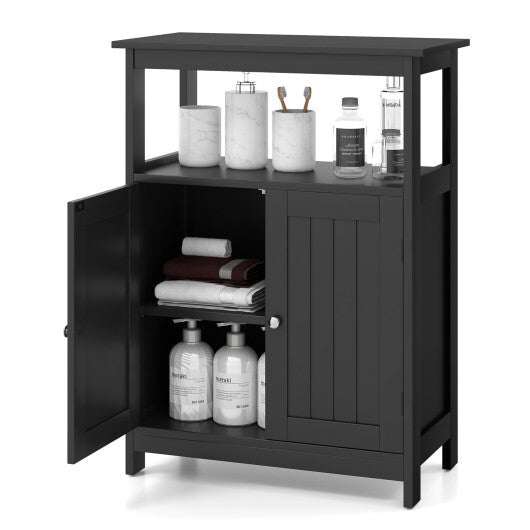 Bathroom Floor Cabinet Freestanding Storage Organizer with Open Compartment-White W2B