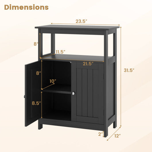 Bathroom Floor Cabinet Freestanding Storage Organizer with Open Compartment-White W2B