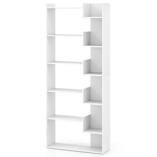 6-Tier Bookshelf Wooden Bookcase with 2 Anti-Tipping Kits Open Display Shelf-Black W2B