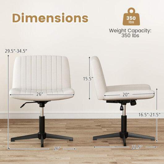 Criss Cross-Legged Swivel Desk Chair No Wheels-Gray