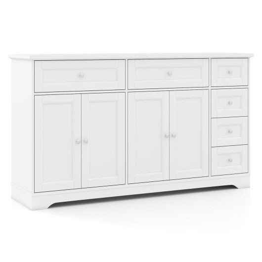 Buffet Sideboard 59" Modern Coffee Bar Station Console Table-White