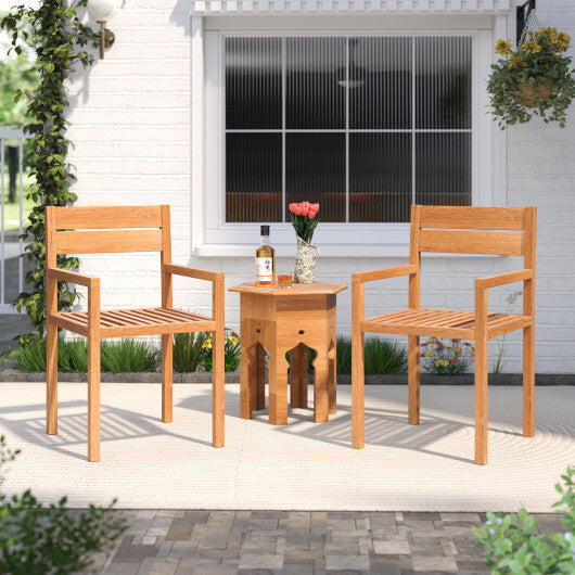 Outdoor Patio Dining Teak Wood Armchair W2B