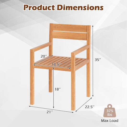 Outdoor Patio Dining Teak Wood Armchair W2B