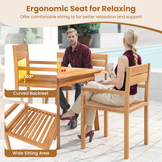 Outdoor Patio Dining Teak Wood Armchair W2B