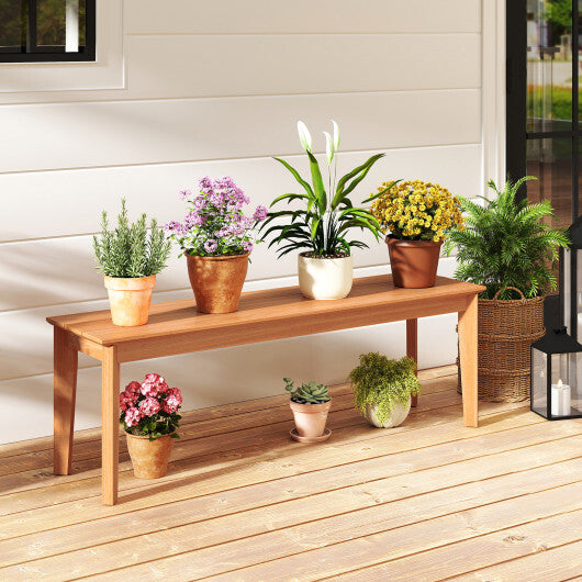 55 Inches Outdoor Teak Wood Bench with 880 LBS Weight Capacity