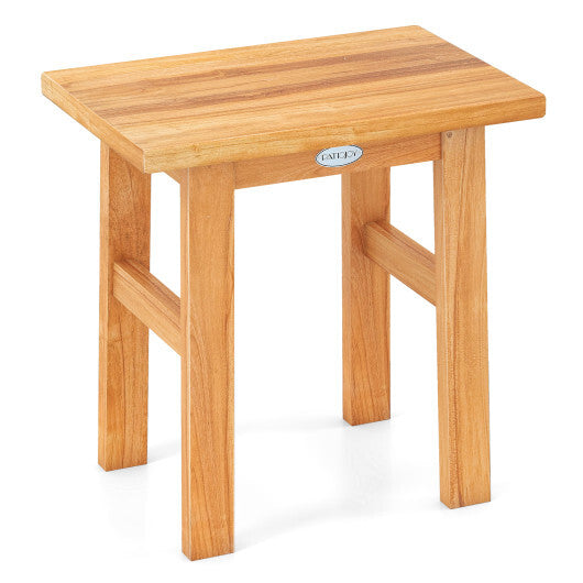 18 Inch Teak Shower Bench Spa Bath Stool for Shaving Legs