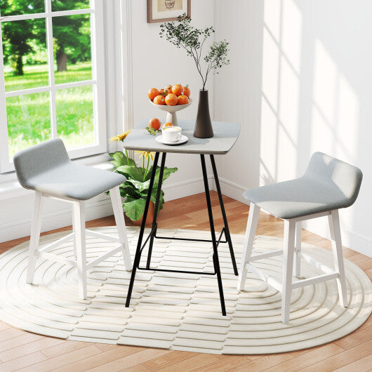 24 Inch Counter Height Bar Stools Set of 2 with Low Back-White