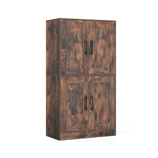 Bathroom Cabinet 43.5 inch Storage Cabinet with Doors and Adjustable Shelves-Rustic Brown