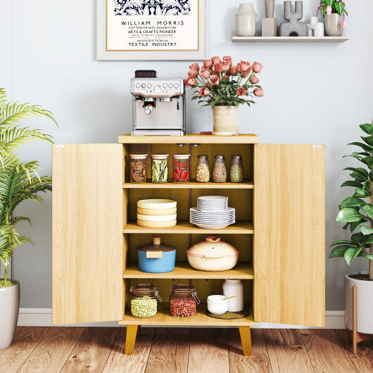 Buffet Cabinet with Double Doors and Raised Legs-Natural