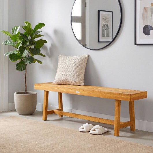 63 Inch Solid Wood Bench for up to 3 People W2B