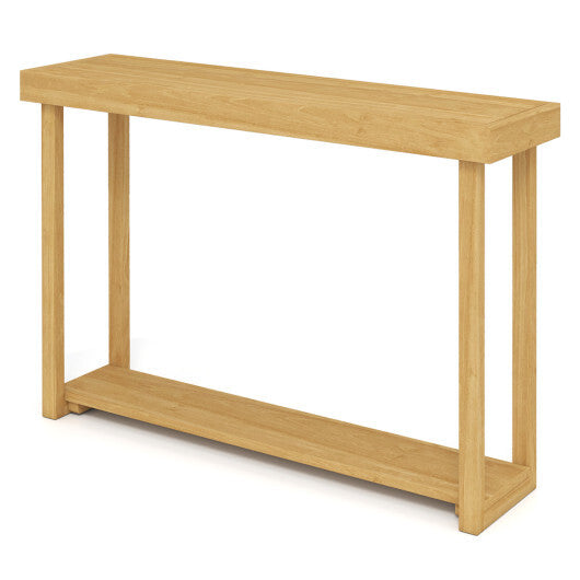 46 Inch Solid Wood Console Table 2-Tier Narrow Farmhouse Sofa Table W2B