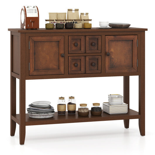 Buffet Sideboard Cabinet with 2 Doors and 2 Drawers-Brown