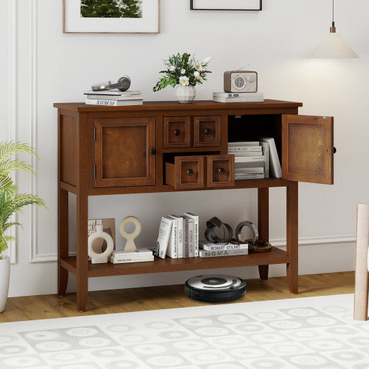 Buffet Sideboard Cabinet with 2 Doors and 2 Drawers-Brown