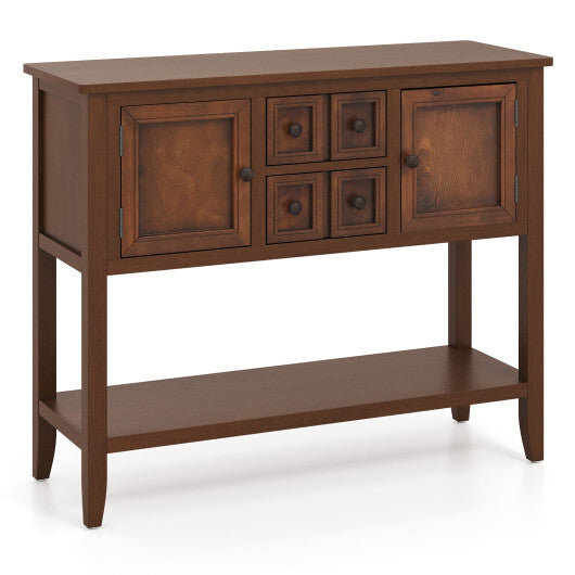 Buffet Sideboard Cabinet with 2 Doors and 2 Drawers-Brown