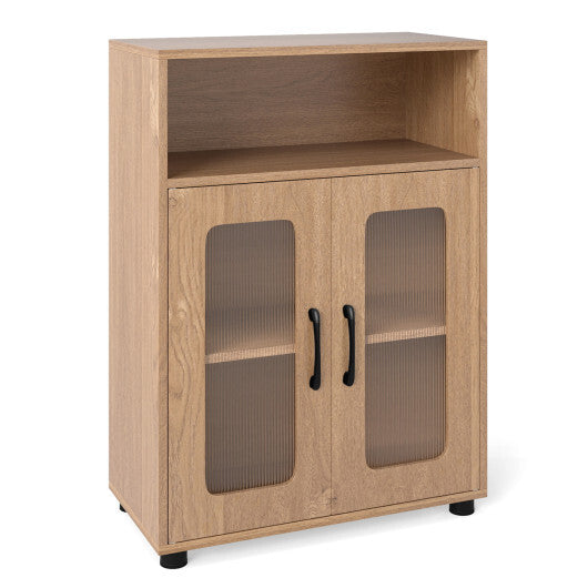 Bathroom Cabinet Freestanding Cabinet with 2 Doors and 3-Level Adjustable Shelf-White W2B