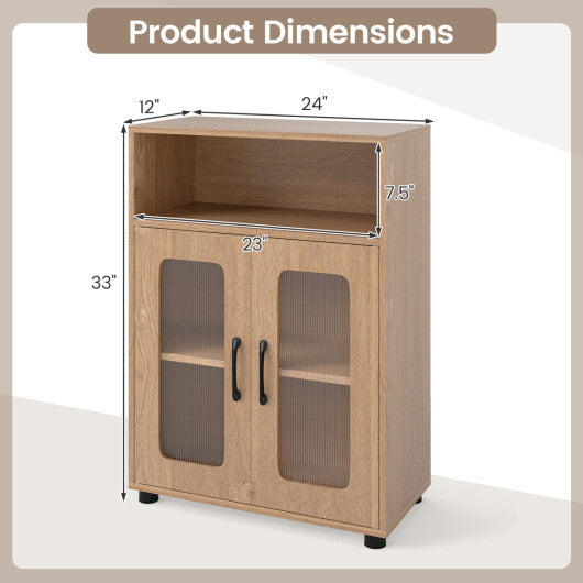 Bathroom Cabinet Freestanding Cabinet with 2 Doors and 3-Level Adjustable Shelf-White W2B