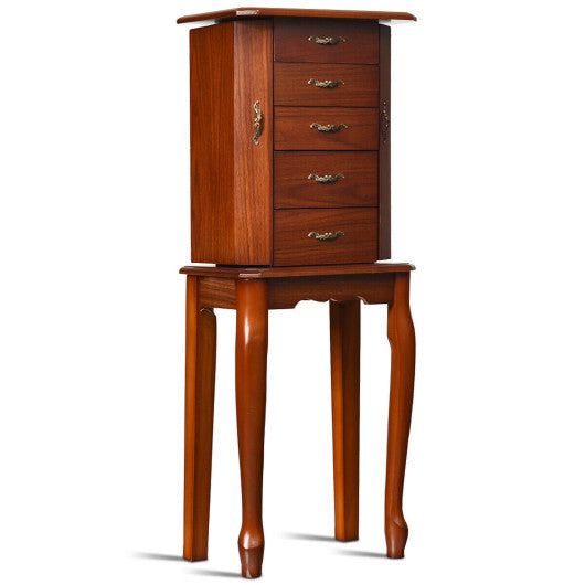 Standing Jewelry Box with 4 Drawers and 2 Side Doors-Black W2B
