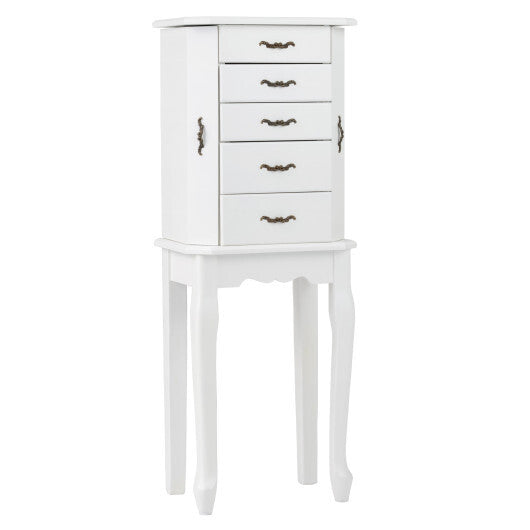 Standing Jewelry Box with 4 Drawers and 2 Side Doors-Black W2B