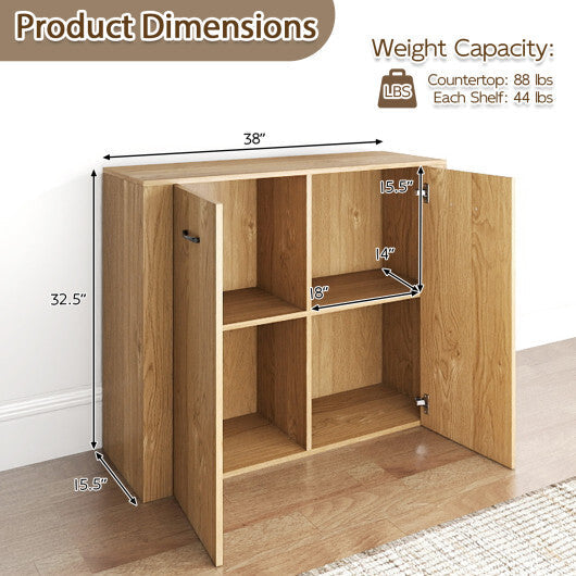 38" Buffet Modern Sideboard Cabinet with Storage-Natural W2B
