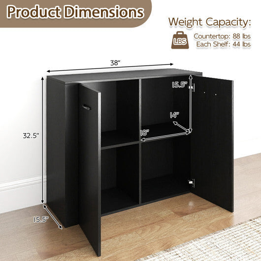 38" Buffet Modern Sideboard Cabinet with Storage-Natural W2B