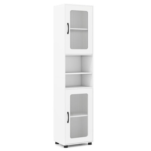 Tall Bathroom Storage Cabinet 67 Inches Freestanding Storage Organizer-White W2B