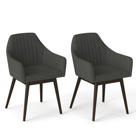 Dining Chairs Set of 2 Upholstered Accent Chairs with Comfy Padded Backrest and Seat-Black