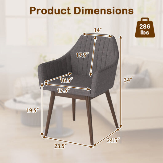 Dining Chairs Set of 2 Upholstered Accent Chairs with Comfy Padded Backrest and Seat-Black