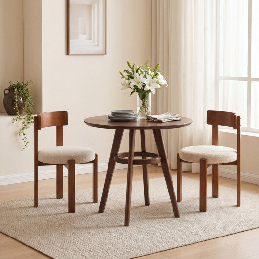 Modern Dining Chairs Set of 2 with Solid Rubber Wood Legs-Brown W2B