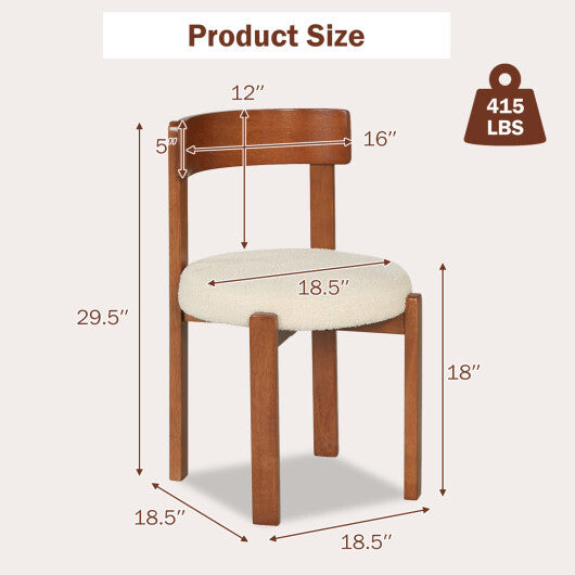 Modern Dining Chairs Set of 2 with Solid Rubber Wood Legs-Brown W2B