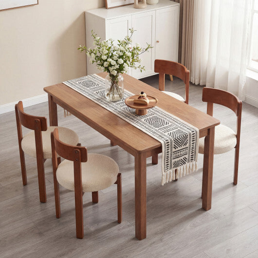 Modern Dining Chairs Set of 2 with Solid Rubber Wood Legs-Brown W2B