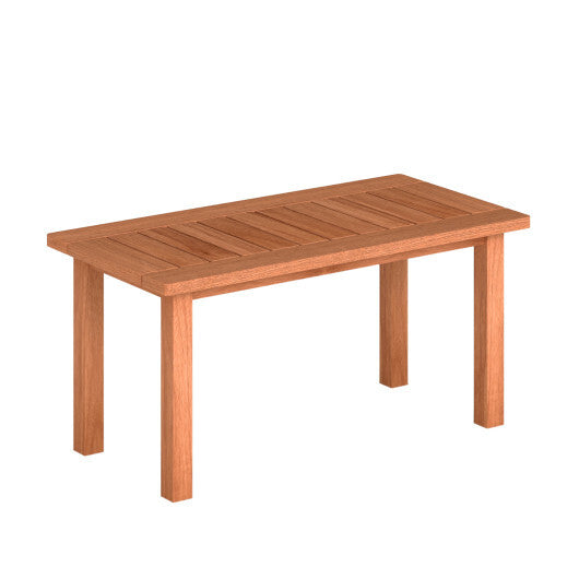 Patio Coffee Table with Slatted Tabletop for Deck  Poolside W2B