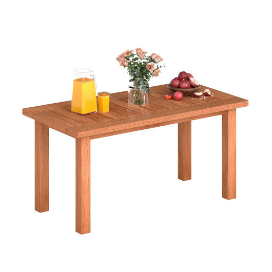 Patio Coffee Table with Slatted Tabletop for Deck  Poolside W2B