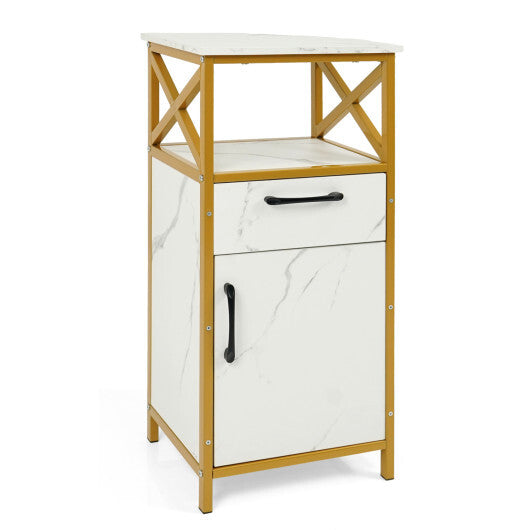 Bathroom Storage Cabinet with Drawer Single Door and Open Shelf-White W2B