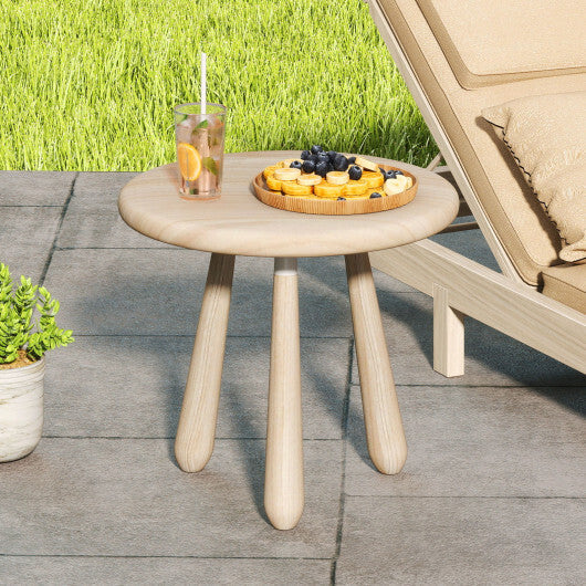 18 Inch Outdoor Mahogany Wood Side Table with Thickened Board W2B