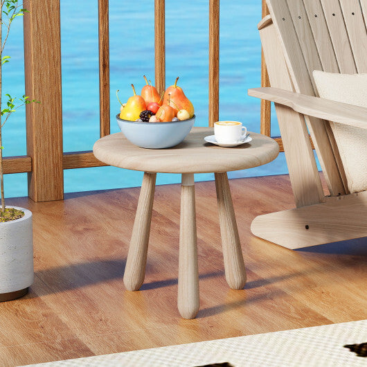 18 Inch Outdoor Mahogany Wood Side Table with Thickened Board W2B