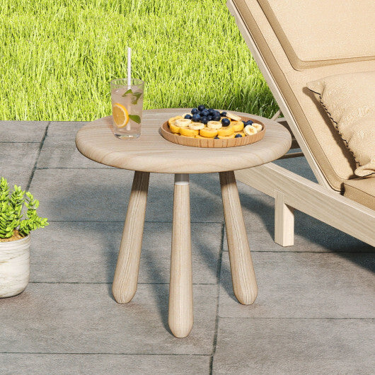 18 Inch Outdoor Mahogany Wood Side Table with Thickened Board W2B