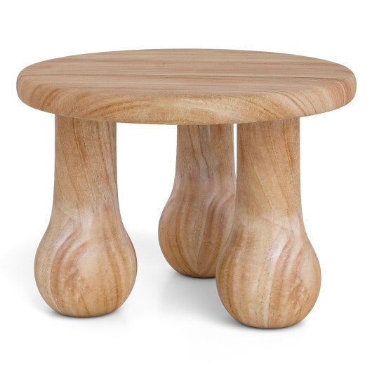 24" Small Solid Mahogany Wood Coffee Table with Thickened Top and Column Legs W2B