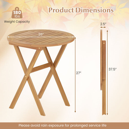 Outdoor Side Table with Slatted Tabletop and X-Shaped Structure W2B